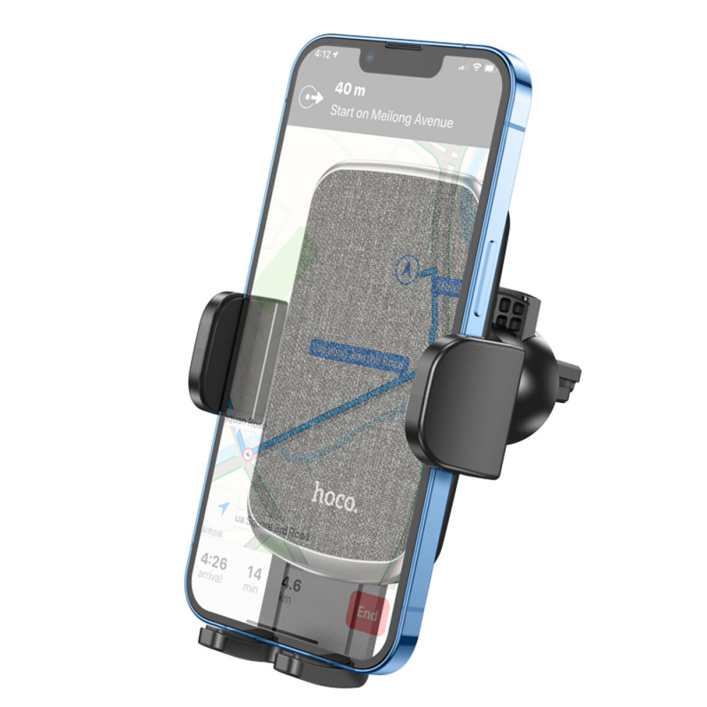 Тримач для мобільного HOCO CA94 Polaris push-type air outlet car holder Black Київ - фото 4