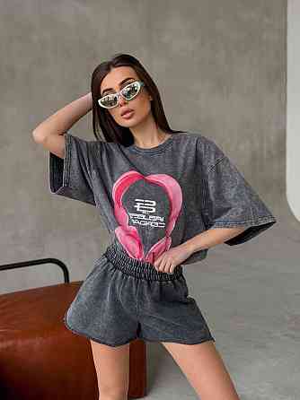 Женская стильная оверсайз футболка в технике тай-дай с накатом трикотаж - 100% хлопок Одесса