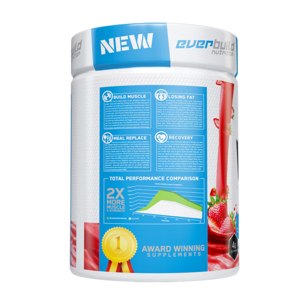 Протеин Everbuild Nutrition Ultra Premium Whey Protein Build 454 г, Strawberry smoothie Луцк - изображение 2
