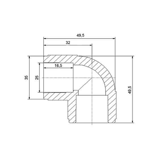 Куточок PPR Blue Ocean "Білий" 25, 90° Київ