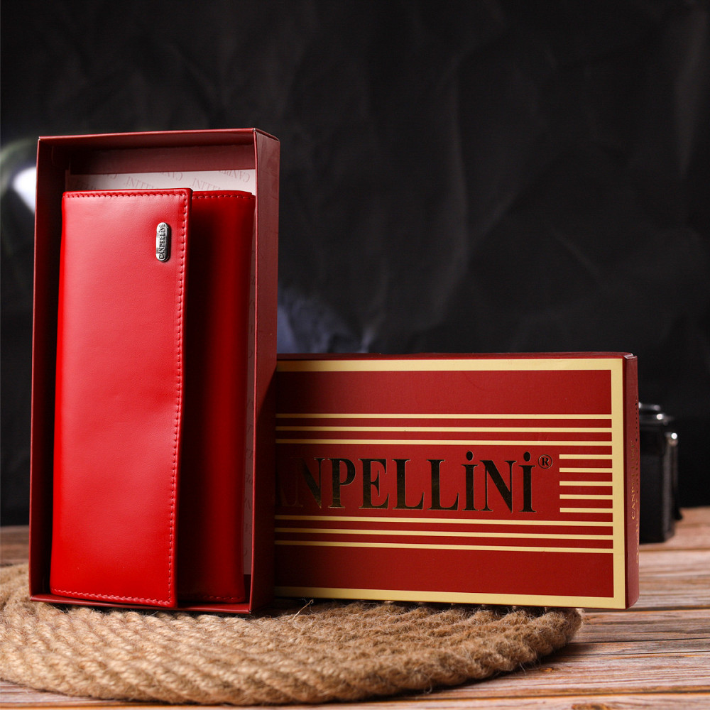 Женский яркий кошелек из натуральной гладкой кожи CANPELLINI 21626 Красный Киев - изображение 10