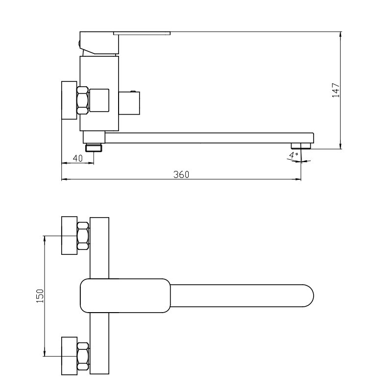 Змішувач для ванни Mixxus Relax 006 Euro MI6253 Харків - фото 5