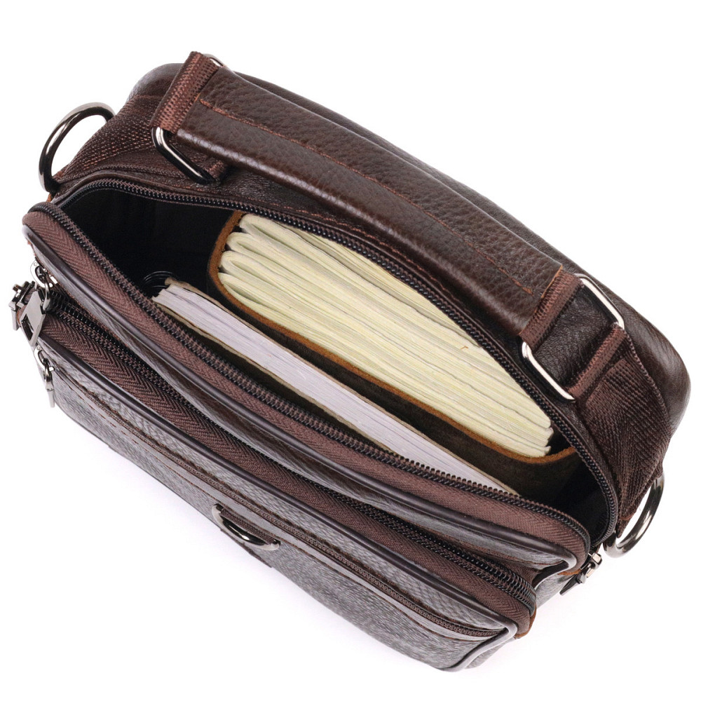 Практична чоловіча сумка шкіряна Коричнева (Vintage) Київ - фото 2