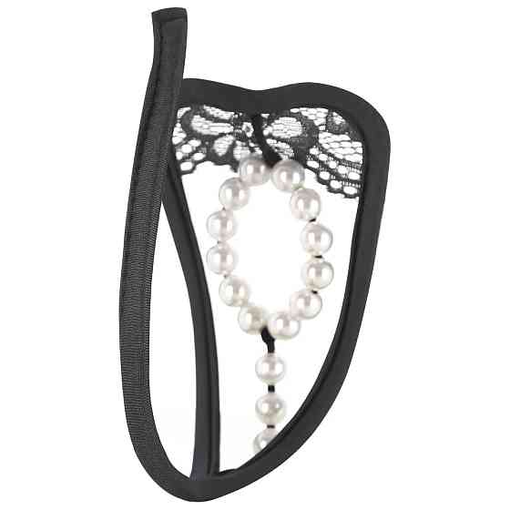 Чоловічі інтимні труси з намистом one size чорний Київ