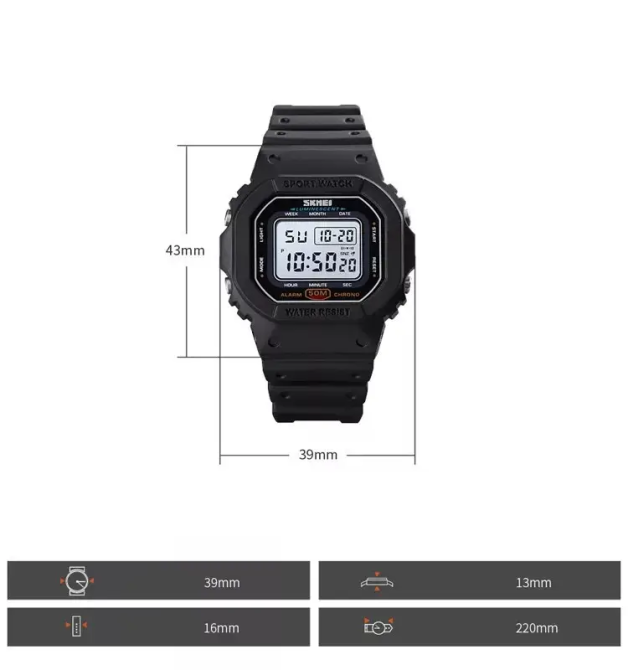 Дитячий наручний годинник Skmei 1608 (Чорний) Вінниця - фото 8