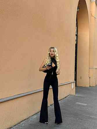 Жіночі обтислі штани кльош з ефектом стягування турецький біфлекс 46/48 Одеса