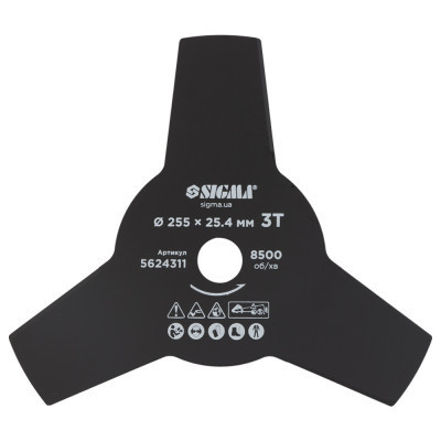 Нож для триммера Sigma 255x25.4мм, 3Т (5624311) Винница - изображение 1