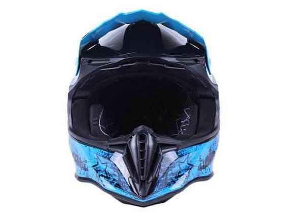 Мотошлем кроовый MD-911 (черно-голубой, size L) Мукачево