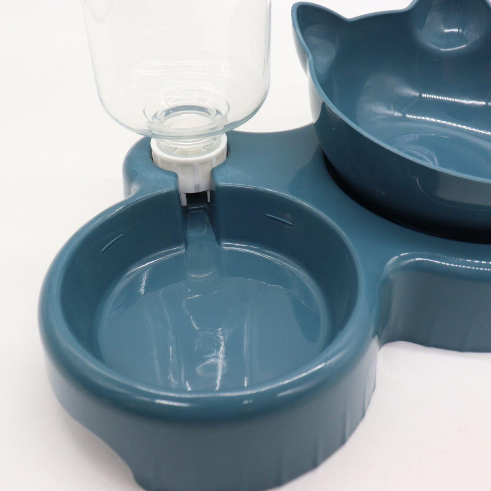 Подвійна миска для кота з автоматичною поїлкою 500 мл / Тарілка для собак і котів на підставці Київ - фото 8