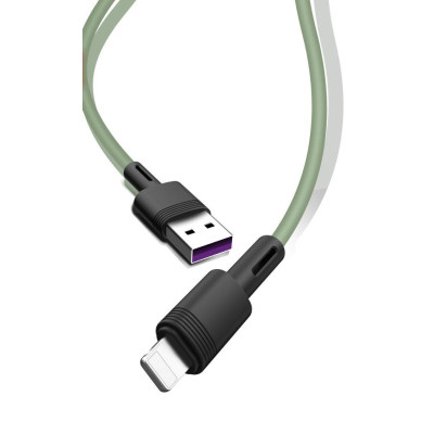 Дата кабель USB 2.0 AM to Lightning 1.0m 5A green XO (NB166-L-1-GR) Винница - изображение 2