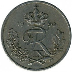 Монета 10 эре. 1948-1960 год, Дания. (В) Полтава - изображение 1