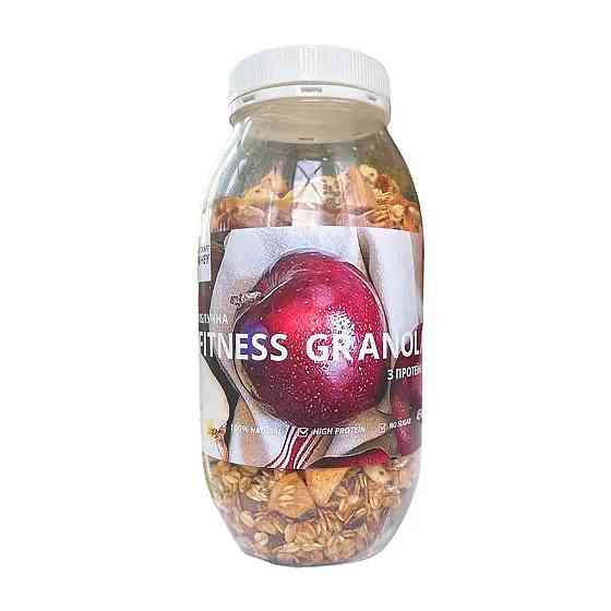 Фітнес-гранола Fitness Granola 450g яблуко з білком Київ