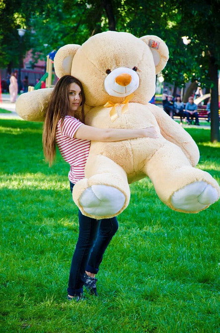 Великий плюшевий ведмідь Томии 180 см Бежевий Самий величезний плюшевий ведмедик Тернопіль - фото 1