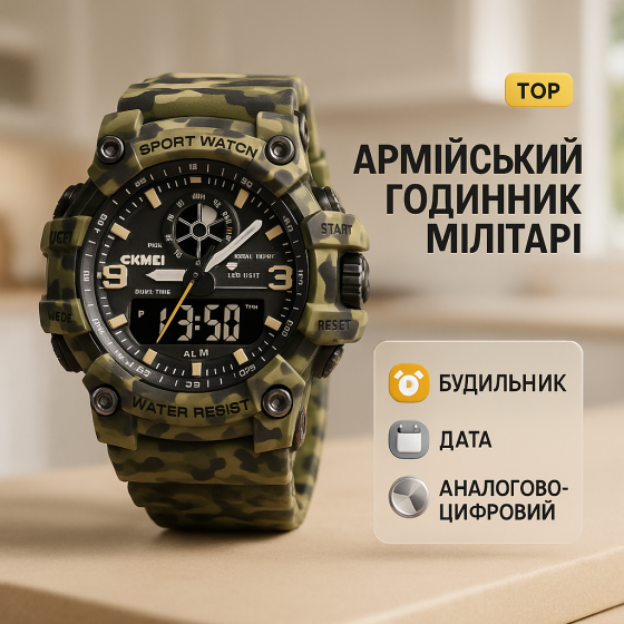 Тактичний військовий годинник для ЗСУ, Годинник для кемпінгу з водозахистом Спецназ RV-67 Львів