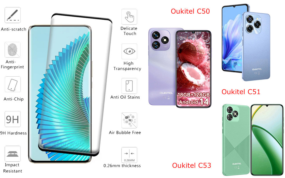Захисне скло HyperGlass Pro для Oukitel C50, Oukitel C51, Oukitel C53 – максимальна чутливість та захист Київ - фото 2