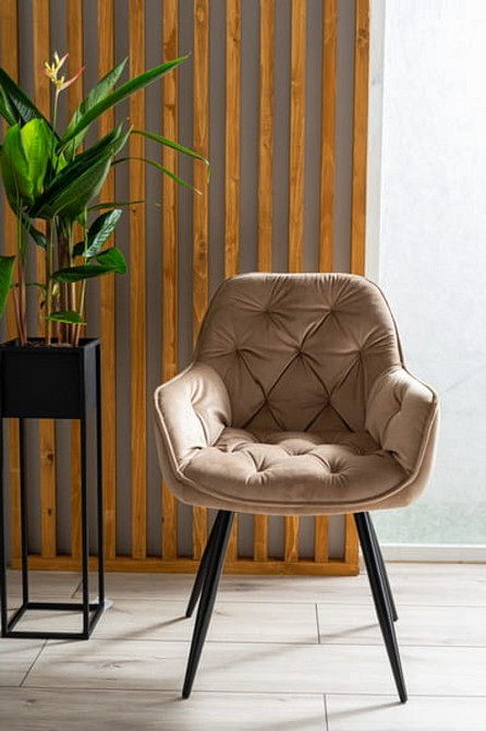 Стілець CHERRY VELVET чорний каркас/беж BL.28 Днепр - изображение 3