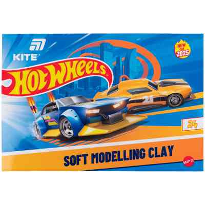 Пластилин Kite Hot Wheels восковий, 24 кольори, 480 г (HW25-089) Винница