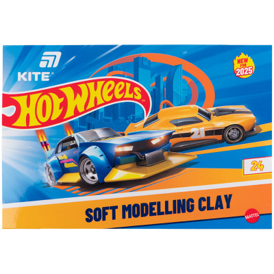 Пластилін Kite Hot Wheels восковий, 24 кольори, 480 г (HW25-089) Вінниця - фото 1