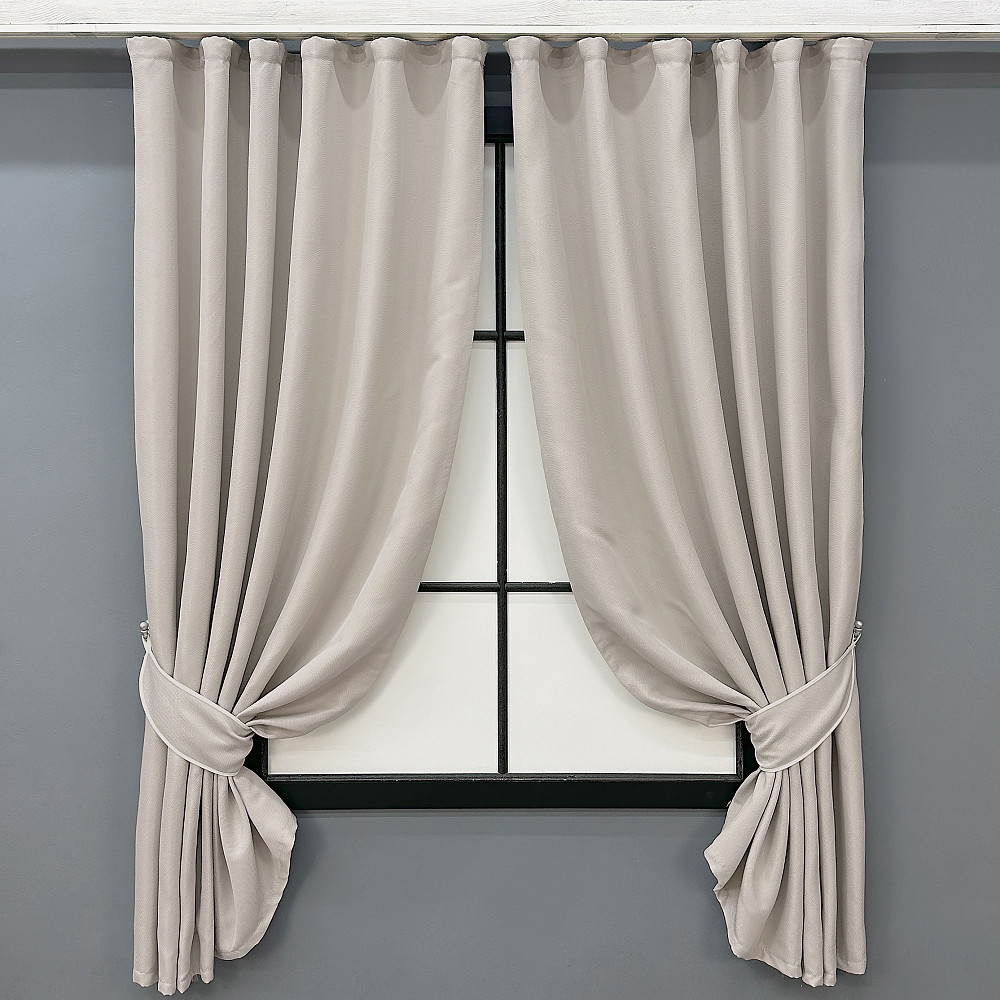 Комплект коротких штор VR-Textil Рогожка TERRA LUXE № 1859ш Попелястий 130х170 см 2 шт (35-0453) Київ - фото 1