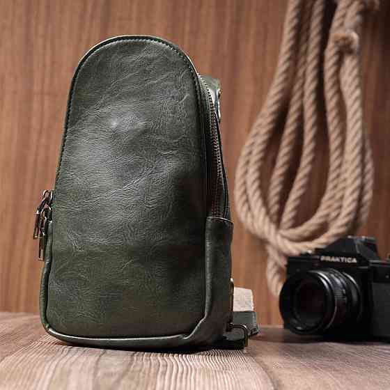 Красива сумка через плече в модному кольорі з екошкіри Зелений (Vintage) Київ