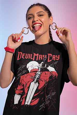 Футболка з аніме принтом Віргіл Девіл Дмк Преміум оверсайз (S/M/L) Чорний AnimeJ0528 Дніпро