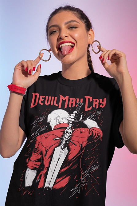 Футболка з аніме принтом Віргіл Девіл Дмк Преміум оверсайз (S/M/L) Чорний AnimeJ0528 Дніпро - фото 1
