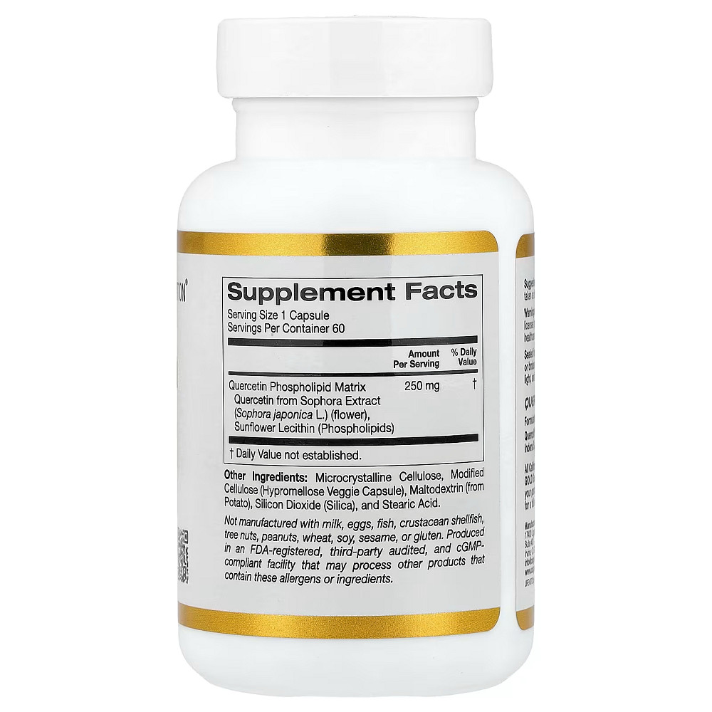 Кверцетин California Gold Nutrition Quercetin Phytosome Quercefit®, 250 mg, 60 Veggie Capsules Луцьк - фото 2