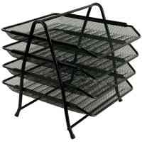 Лоток для паперів Axent горизонтальний 4-в-1, металевий, чорний (2129-01-A) Київ