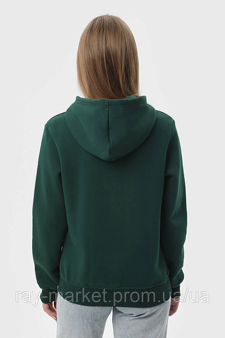 Худи женское базовое утепленное RAY BASIC темно-зеленое (U0401W-Bottle Green) Киев - изображение 4