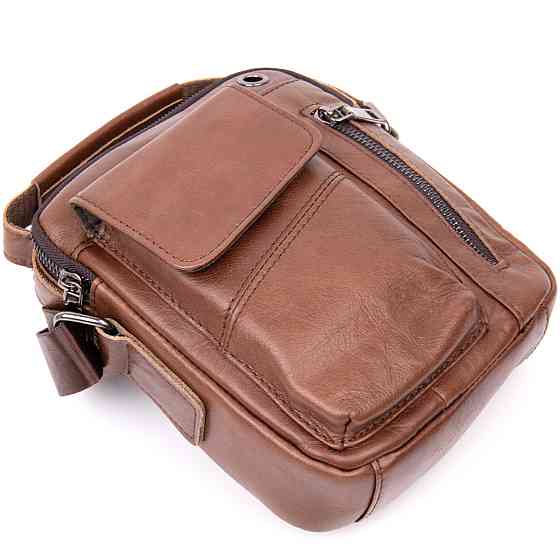 Мессенджер с отверстием для наушников мужской Vintage 20414 Коричневый Киев