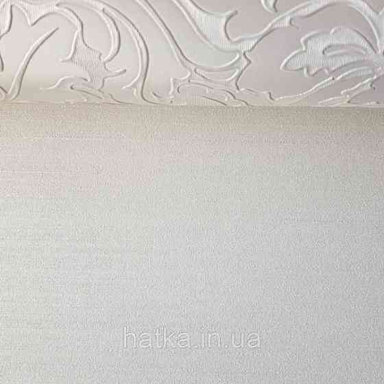 Шпалери вінілові на паперовій основі Sirpi Italian Silk 7 однотонні структурні білі тонка срібна смужка Київ