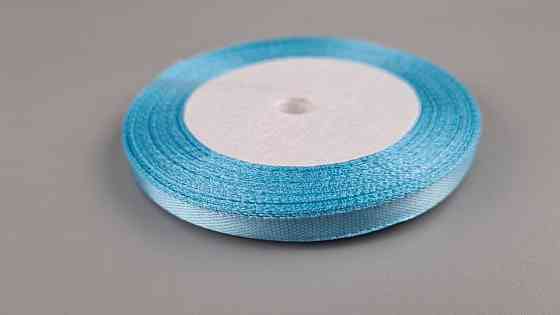 Стрічка атласна для повітряних куль і подарунків 0,6 см (23 метри) блакитна (1 пачка) Харків