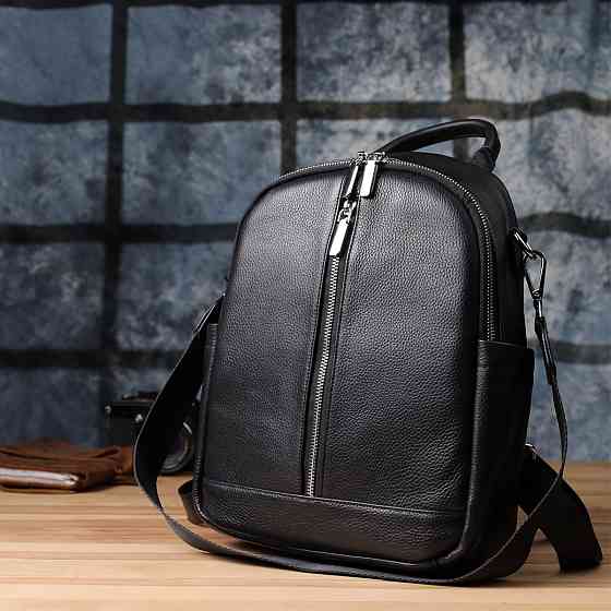 Женский рюкзак из натуральной кожи Vintage 23057 Черный Киев