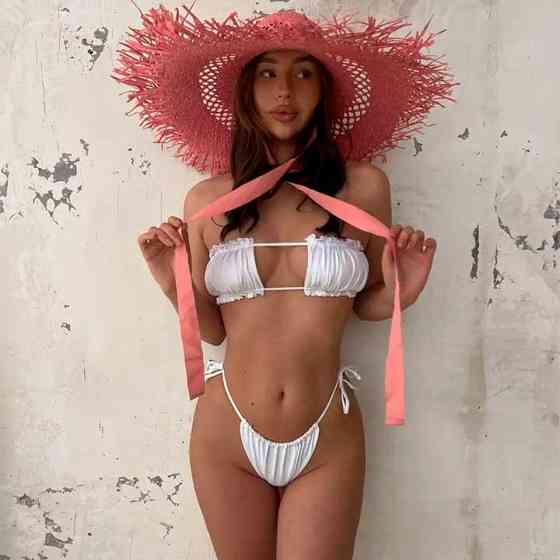 Купальник шторки на зав'язках S-M білий Вінниця