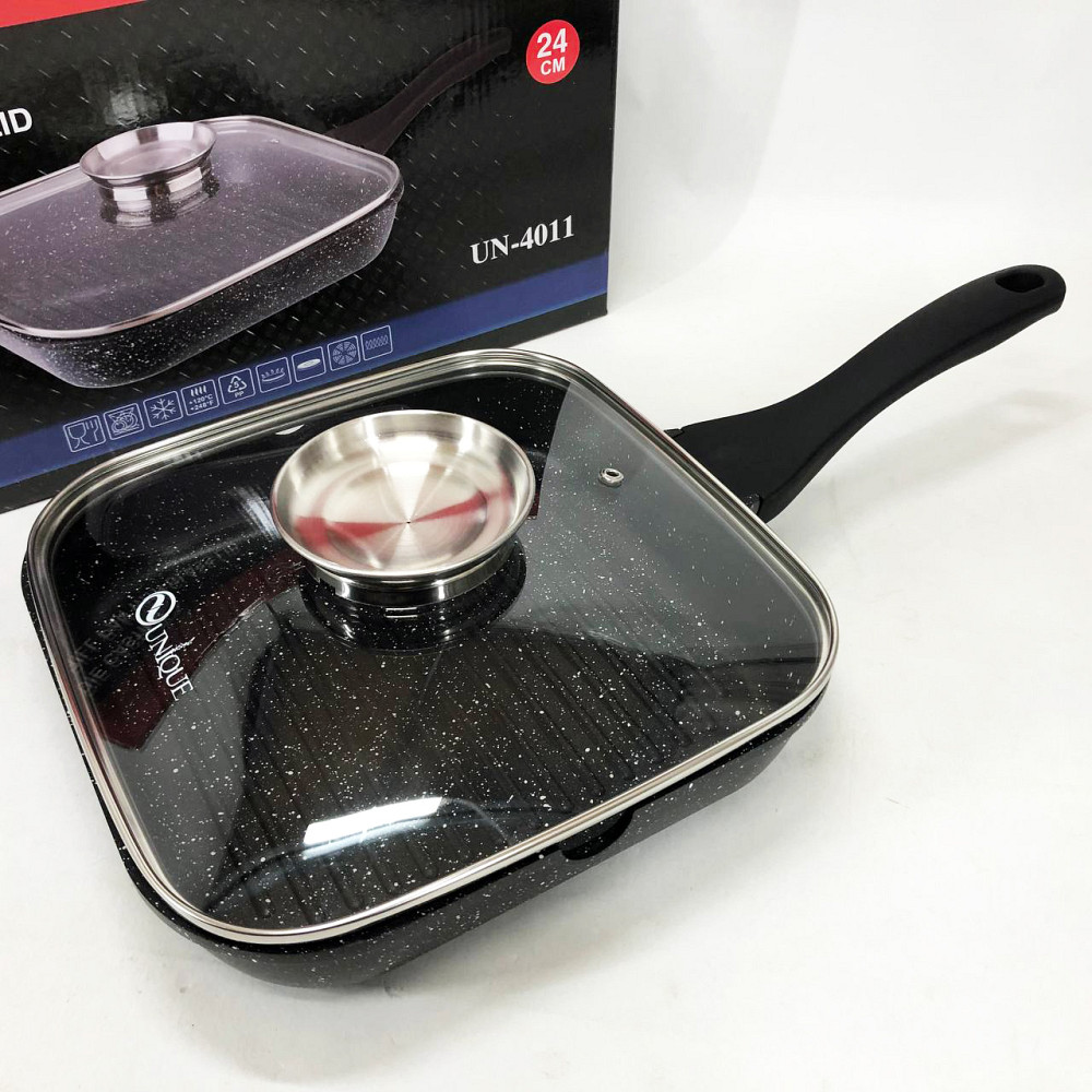 Лита алюмінієва сковорода, Сковорода алюмінієва поглиблена для приготування на пару CA-81 Івано-Франківськ - фото 4