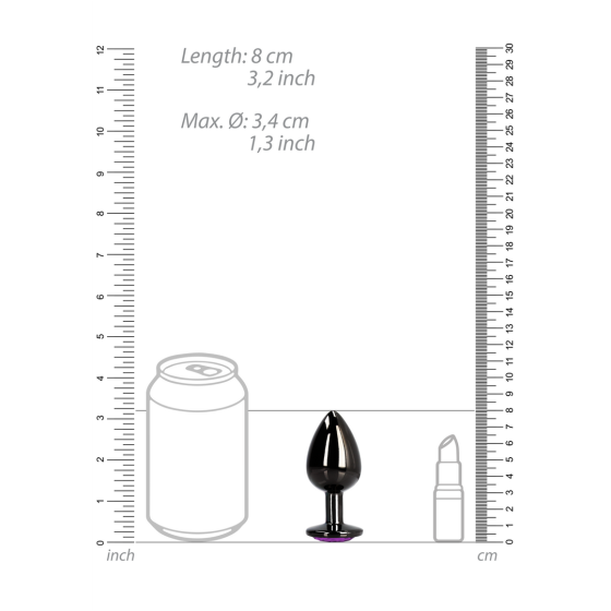 Анальная пробка – Ouch! Metal Butt Plug Medium Gunmetal/Amethyst Purple Sex Aura Киев