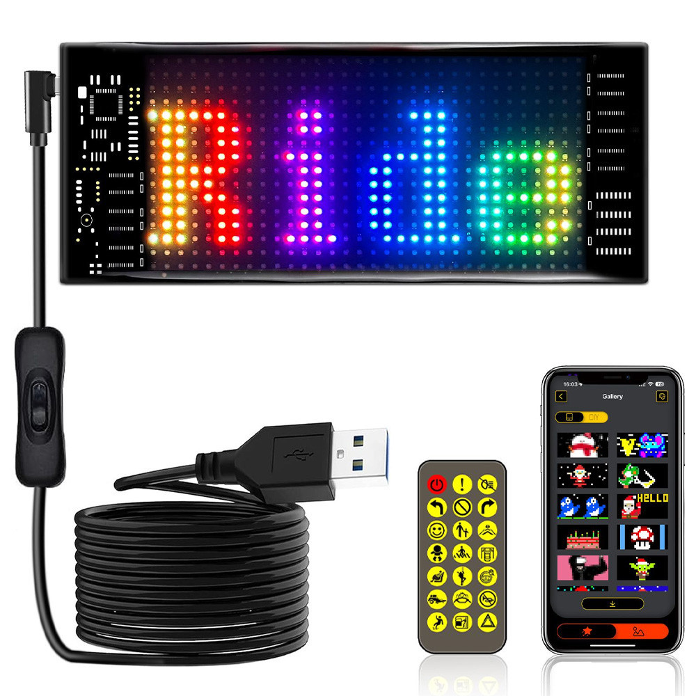 Світлодіодна LED панель для авто (17,3х7см),з Bluetooth,від USB SBR Київ - фото 1