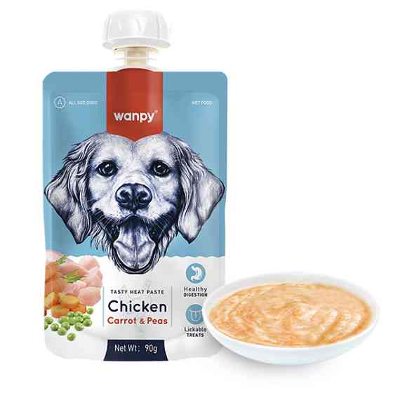 Wanpy Chicken Carrot & Pea ВАНПИ КРЕМ-ПЮРЕ КУРИЦА С МОРКОВЬЮ жидкий корм для собак Киев