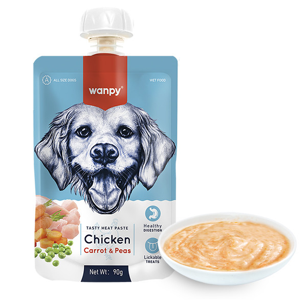 Wanpy Chicken Carrot & Pea ВАНПИ КРЕМ-ПЮРЕ КУРИЦА С МОРКОВЬЮ жидкий корм для собак Киев - изображение 1