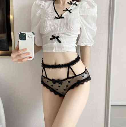 Сексуальні трусики з сердечкми 42-46 чорний Київ