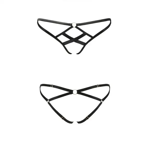 Трусики зі стреп Passion Exclusive NICKY THONG XXL/XXXL, black Львів