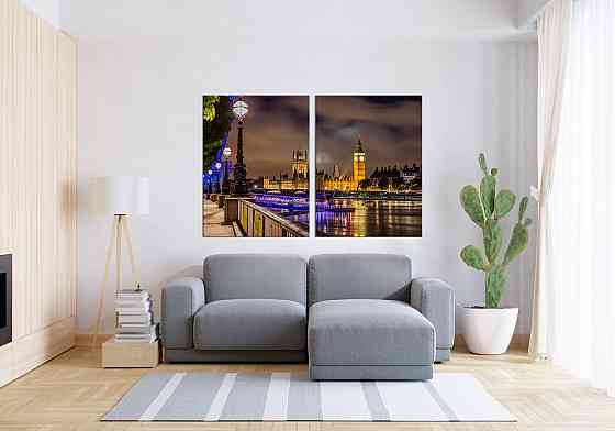 Модульная картина в гостиную / спальню  Вечірній Лондон TLV-2_023 120х170 см Київ
