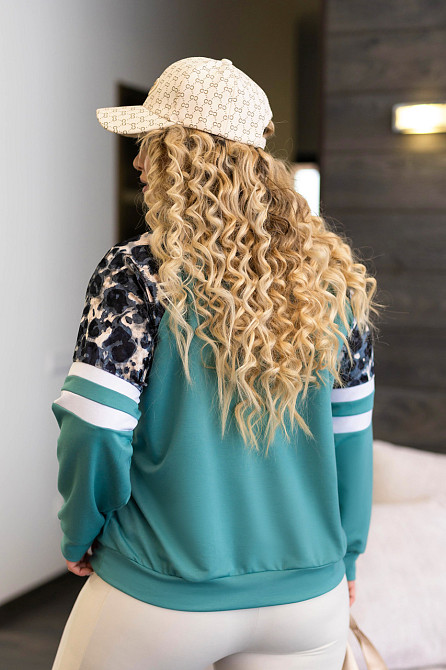 Жіночий світшот зі вставками "Artes" оптом | Батал 54-56, Фісташковий Київ - фото 3