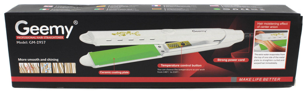 Випрямляч для волосся Gemei GM-2957 з керамічним покриттям Дніпро - фото 3