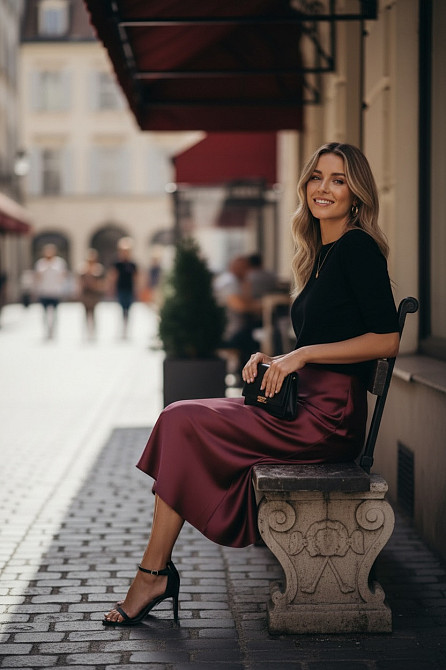 Жіноча спідниця шовкова Бордовий 50/52 Харків - фото 6