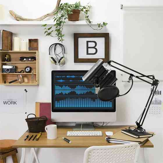 CM003 Мікрофонний комплект Конденсаторний мікрофон V5 USB конвертер чорний (Німеччина, читати опис) Рівне