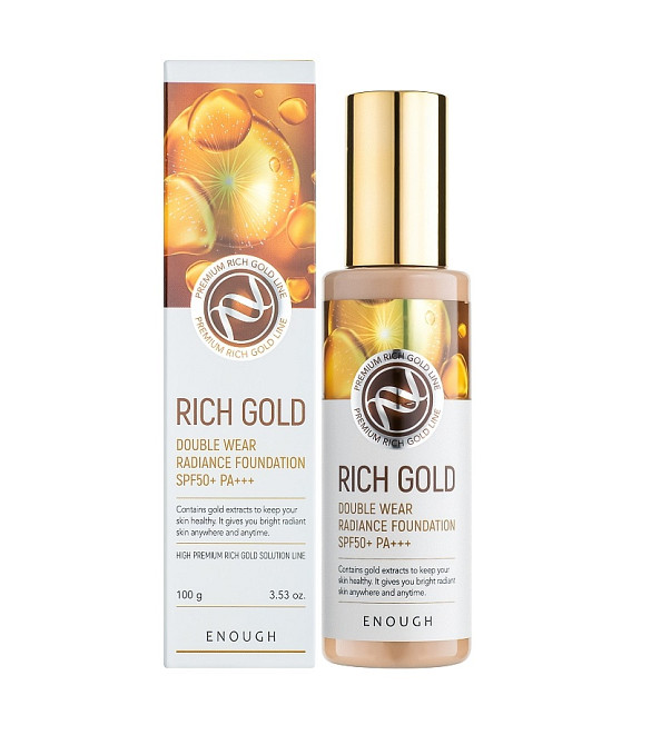 Тональний крем для обличчя Золото Rich Gold Double Wear Radiance Foundation SPF50+ PA+++ (21) Enough 100 мл Київ - фото 2