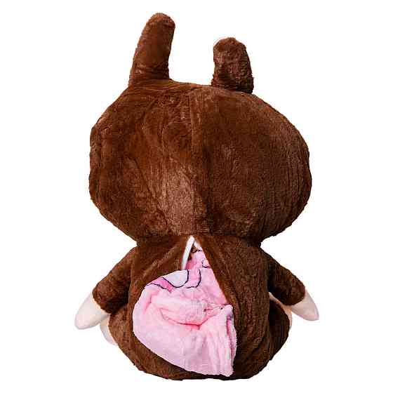 Лабубу 3 в 1: м'яка іграшка-плед-подушка 50 см Коричнева Київ