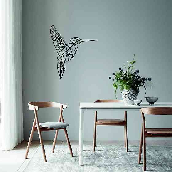 Настенный декор Панно «Колибри» Декор на стену 70*60 см, Черный Киев