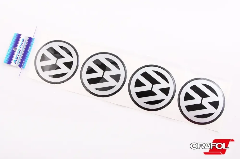 Наклейка на колпак 55ммм силікон Volkswagen ребра. Автограф (4 шт). Вінниця - фото 1